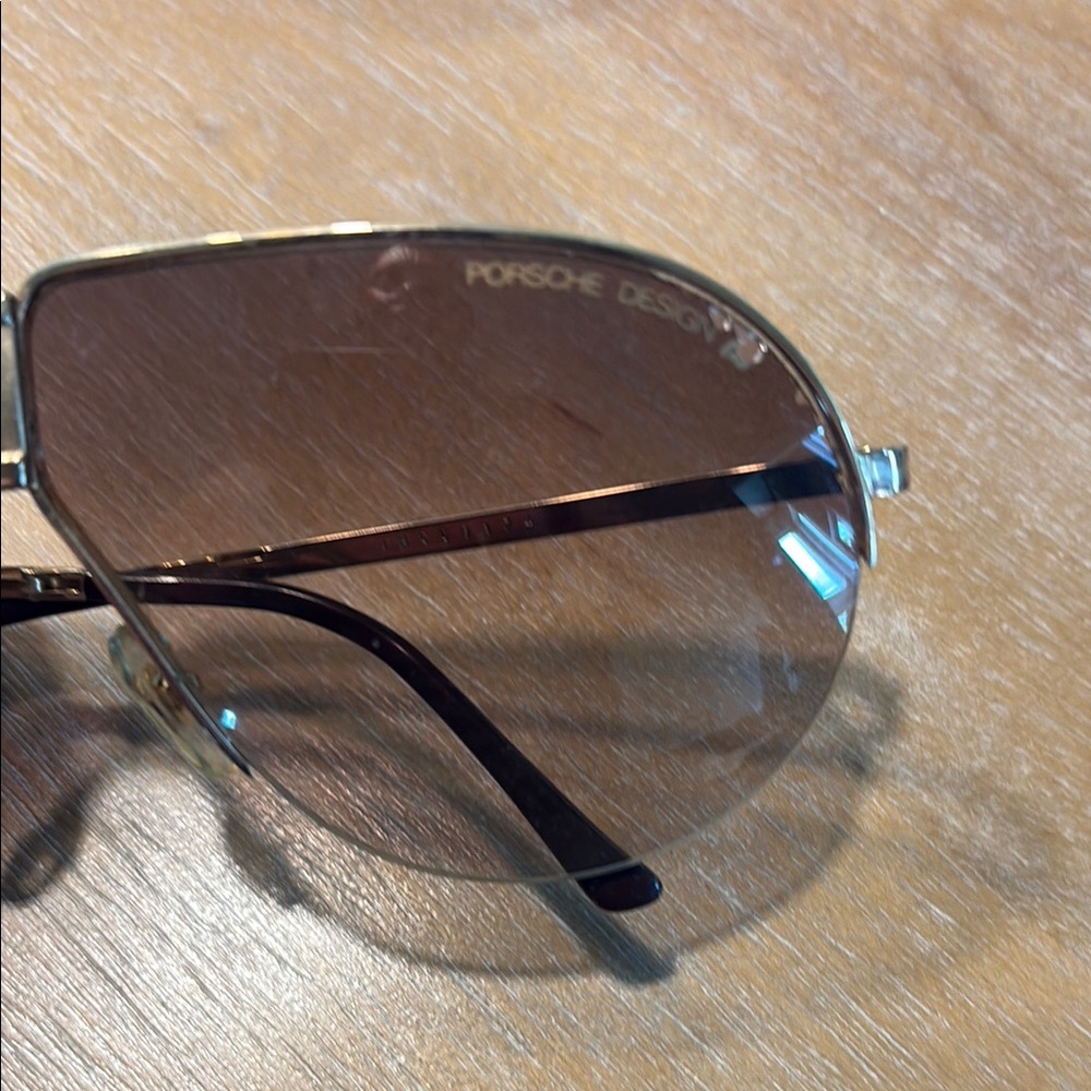 Porsche Vintage Gold and Brown Aviator Sunglasses-GUC-70’s - Picture 2 of 10